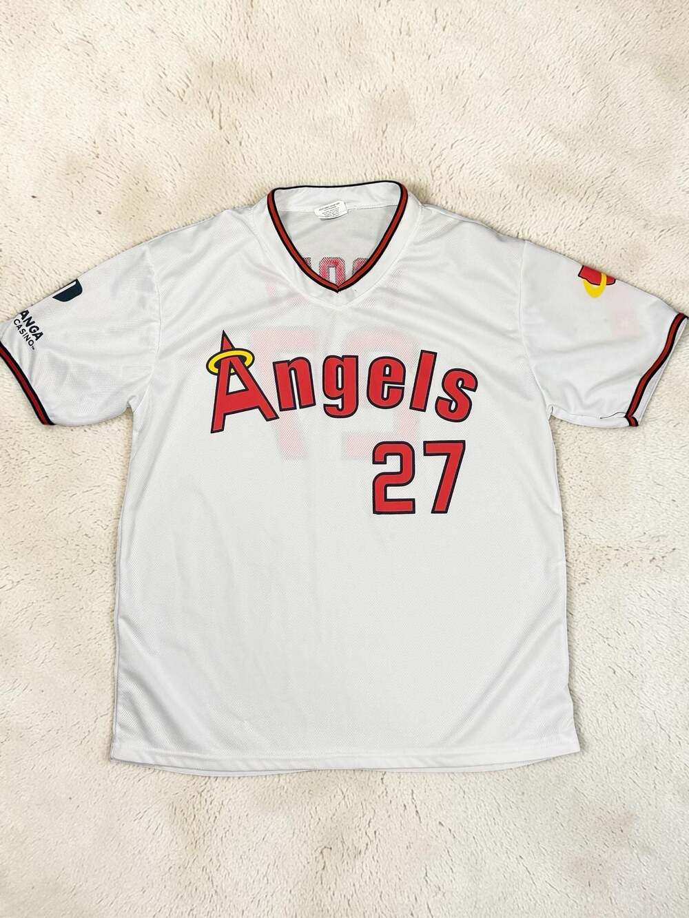 Retro Mike Trout #27 Los Angeles Angels SGA White Jersey XL,